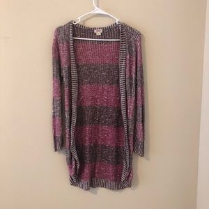 Pink and Gray long sleeve cardigan